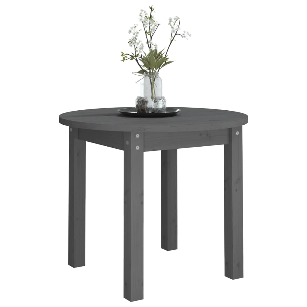 Couchtisch Grau Ø 55x45 cm Massivholz Kiefer - Pazzar.ch