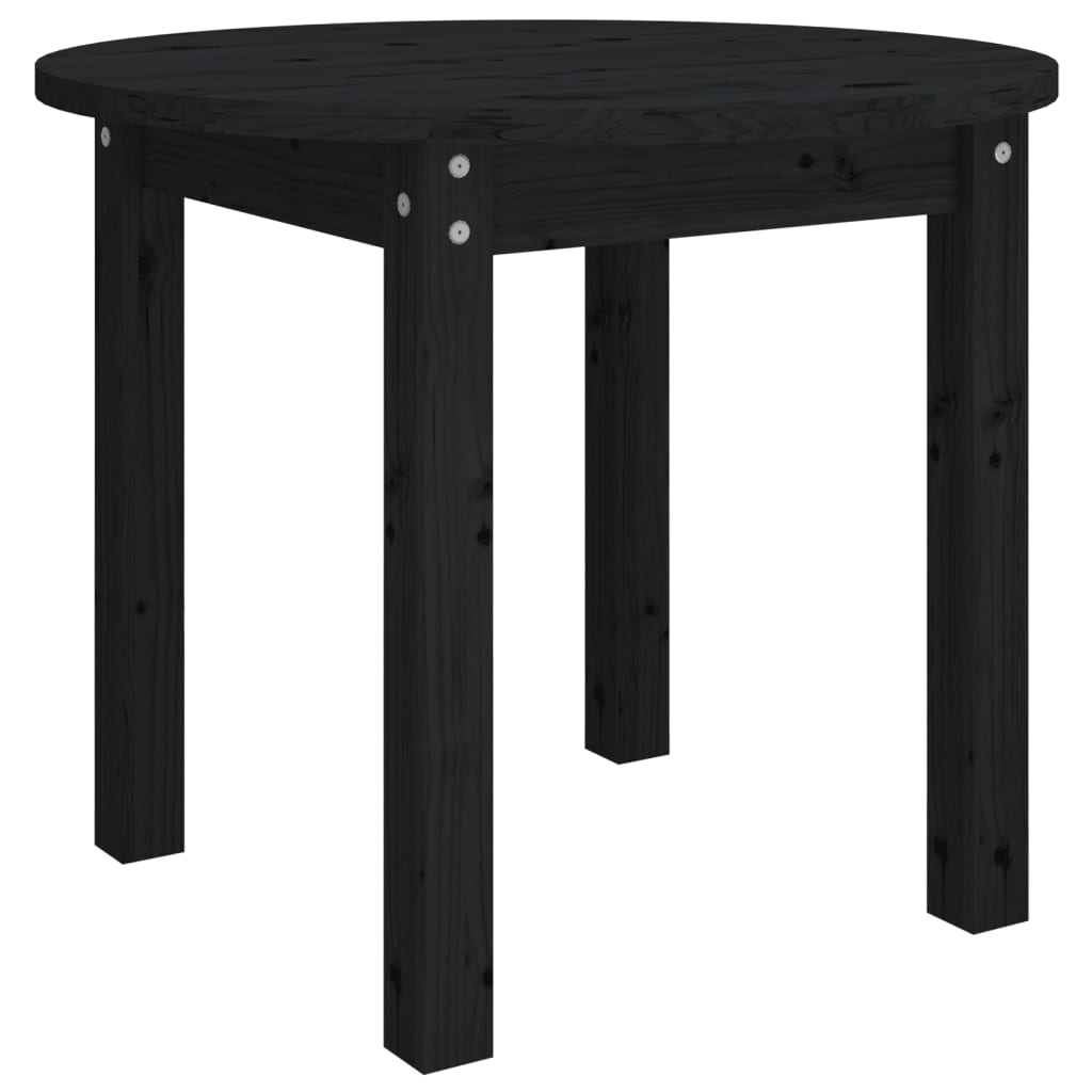 Couchtisch Schwarz Ø 55x45 cm Massivholz Kiefer - Pazzar.ch