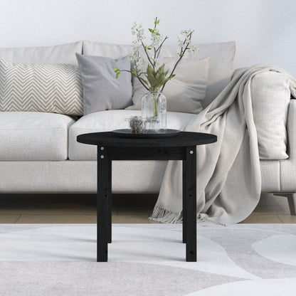 Couchtisch Schwarz Ø 55x45 cm Massivholz Kiefer - Pazzar.ch