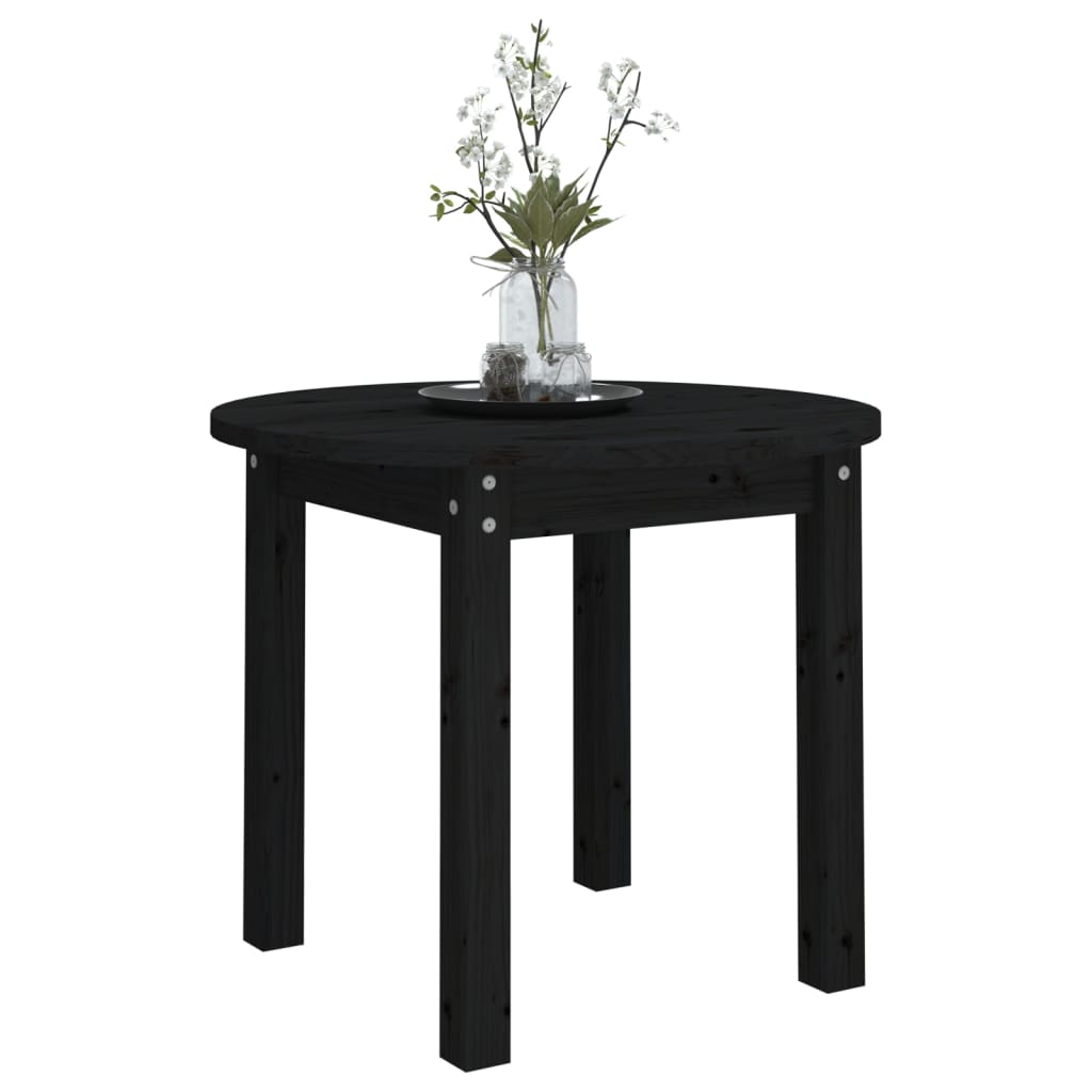 Couchtisch Schwarz Ø 55x45 cm Massivholz Kiefer - Pazzar.ch