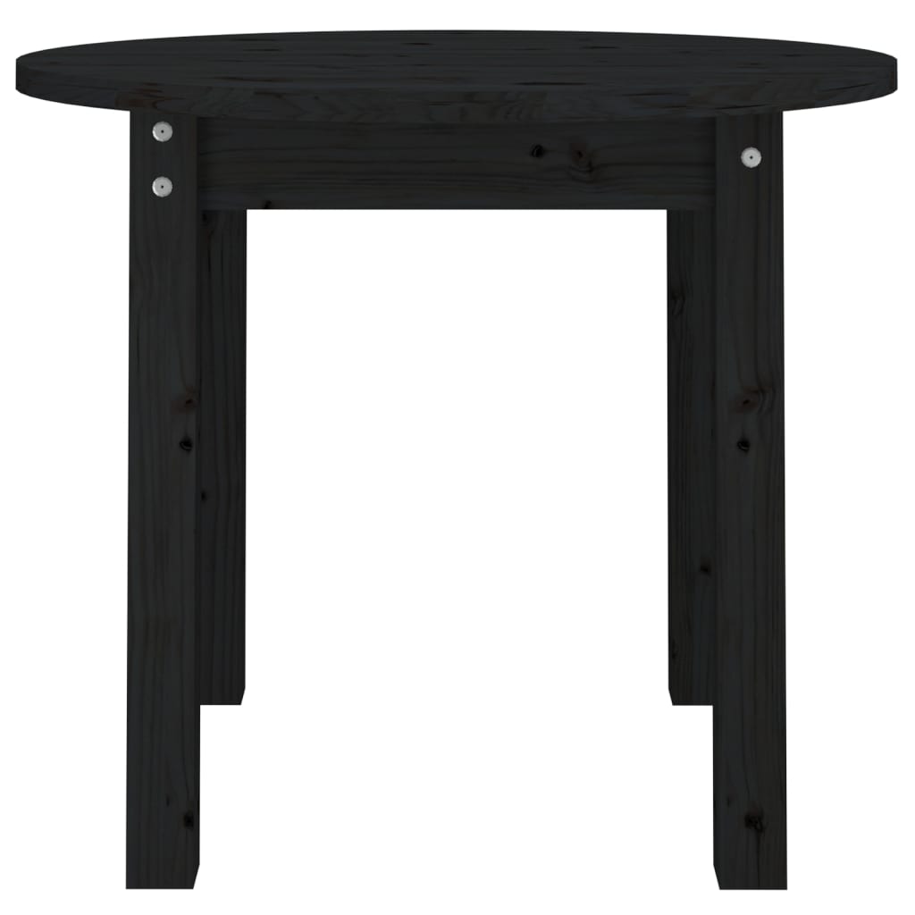 Couchtisch Schwarz Ø 55x45 cm Massivholz Kiefer - Pazzar.ch