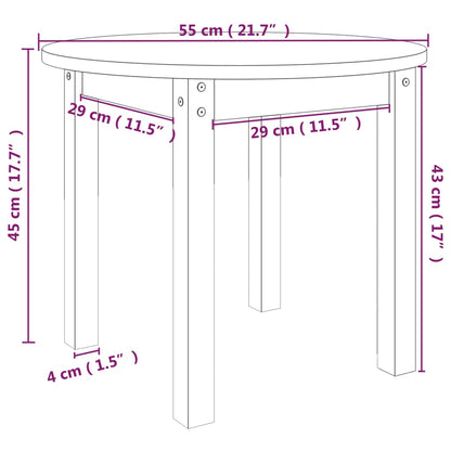 Couchtisch Schwarz Ø 55x45 cm Massivholz Kiefer - Pazzar.ch