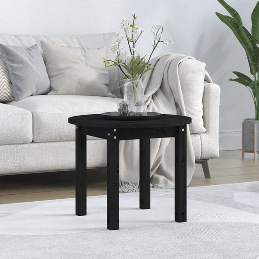 Couchtisch Schwarz Ø 55x45 cm Massivholz Kiefer - Pazzar.ch