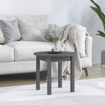 Couchtisch Grau Ø 45x40 cm Massivholz Kiefer - Pazzar.ch