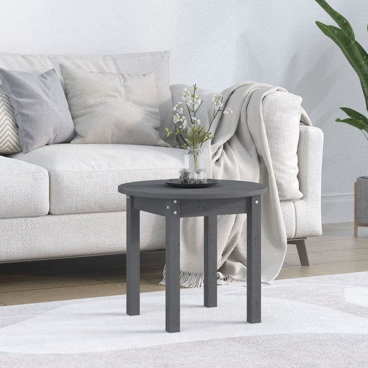 Couchtisch Grau Ø 45x40 cm Massivholz Kiefer - Pazzar.ch