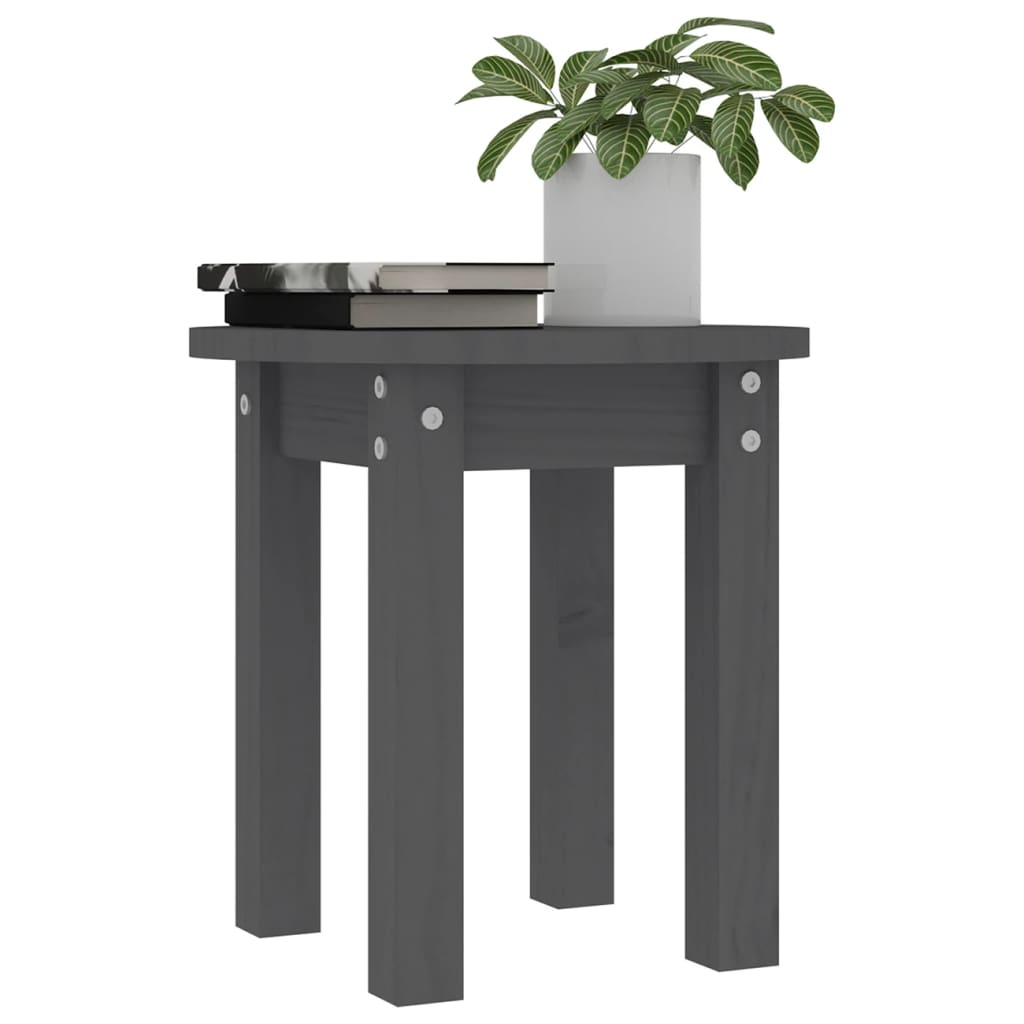 Couchtisch Grau Ø 35x35 cm Massivholz Kiefer - Pazzar.ch