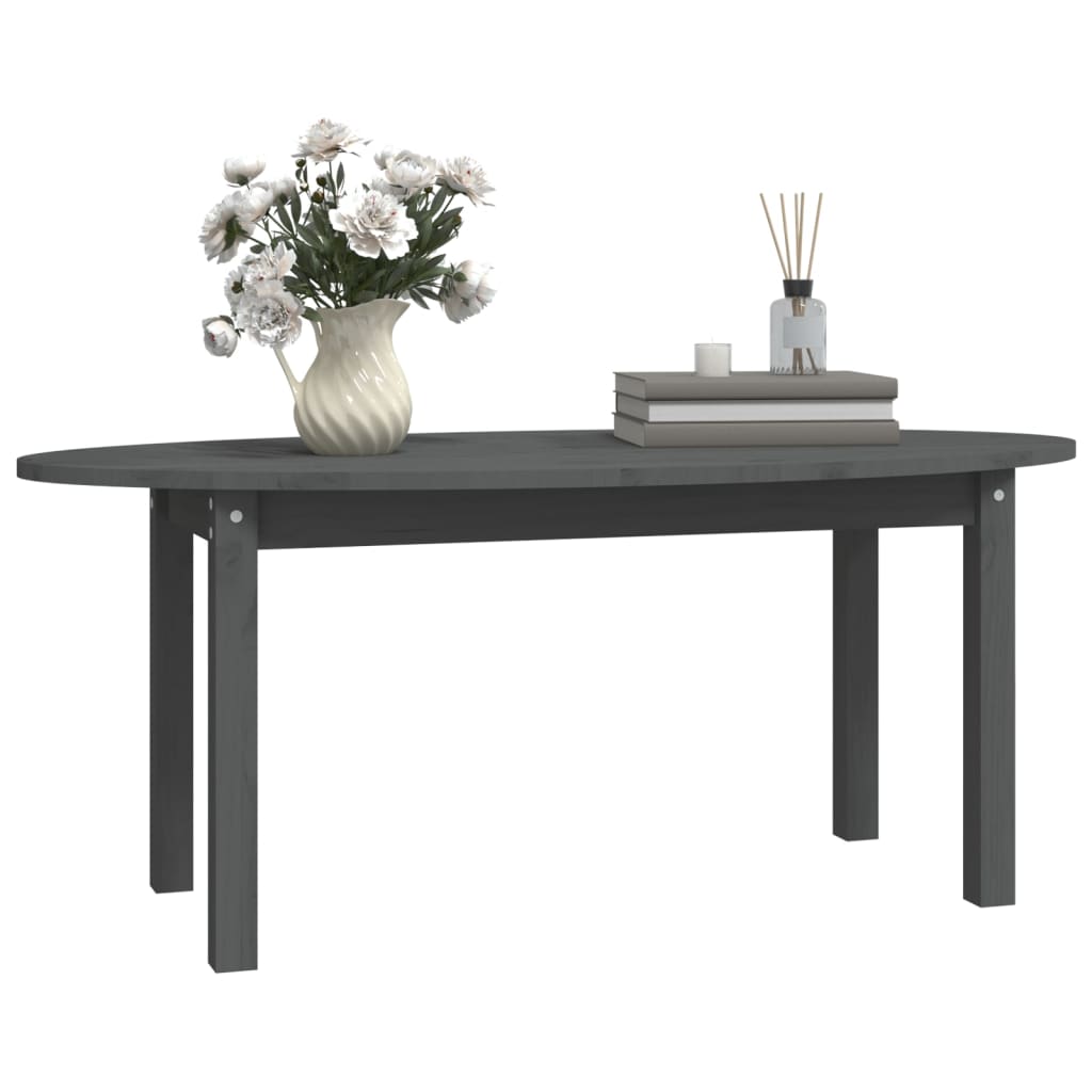 Couchtisch Grau 110x55x45 cm Massivholz Kiefer - Pazzar.ch