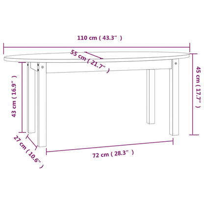 Couchtisch Grau 110x55x45 cm Massivholz Kiefer - Pazzar.ch