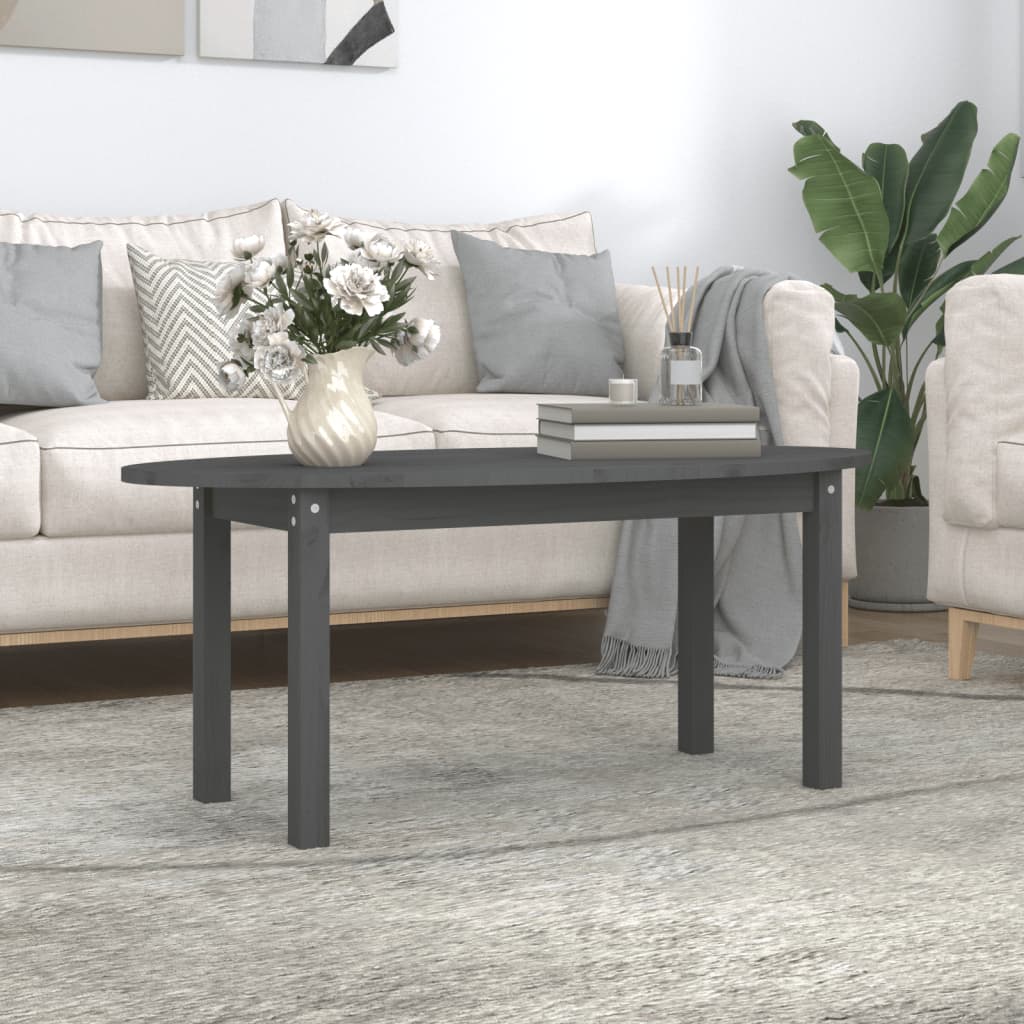 Couchtisch Grau 110x55x45 cm Massivholz Kiefer - Pazzar.ch