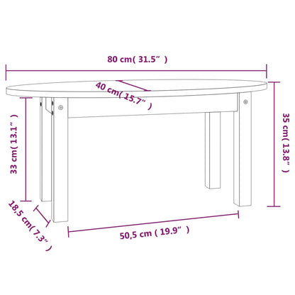 Couchtisch Grau 80x40x35 cm Massivholz Kiefer - Pazzar.ch