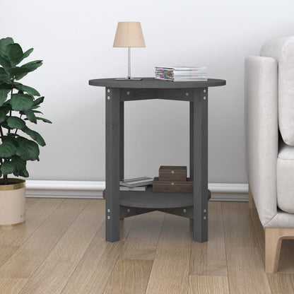 Couchtisch Grau Ø 55x60 cm Massivholz Kiefer - Pazzar.ch
