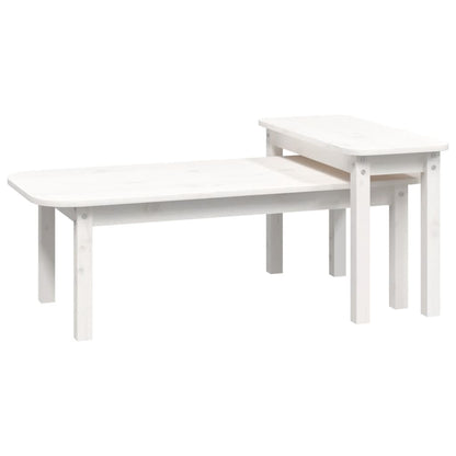 2-tlg. Couchtisch-Set Weiß Massivholz Kiefer - Pazzar.ch