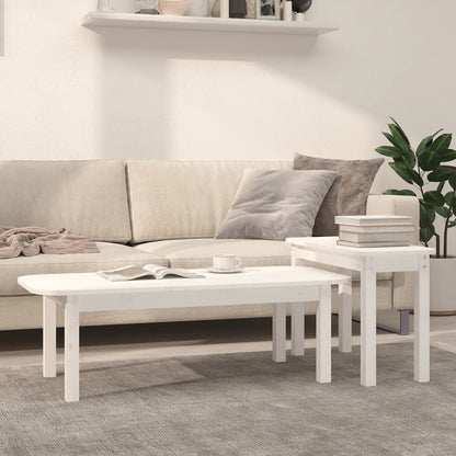2-tlg. Couchtisch-Set Weiß Massivholz Kiefer - Pazzar.ch