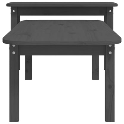 2-tlg. Couchtisch-Set Grau Massivholz Kiefer - Pazzar.ch