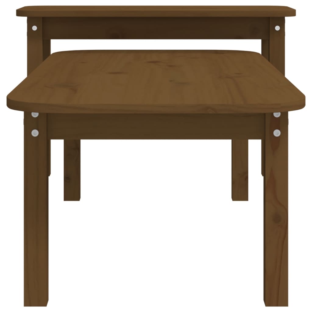 2-tlg. Couchtisch-Set Honigbraun Massivholz Kiefer - Pazzar.ch