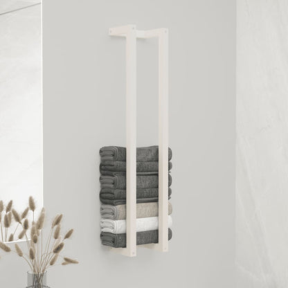 Handtuchhalter Weiß 23x18x110 cm Massivholz Kiefer - Pazzar.ch