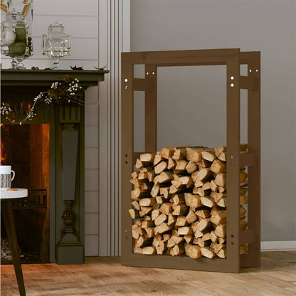 Kaminholzregal Honigbraun 60x25x100 cm Massivholz Kiefer - Pazzar.ch