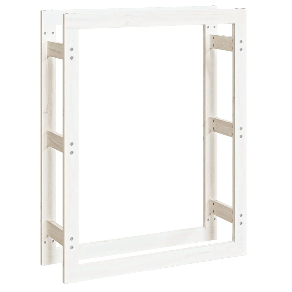Kaminholzregal Weiß 80x25x100 cm Massivholz Kiefer - Pazzar.ch