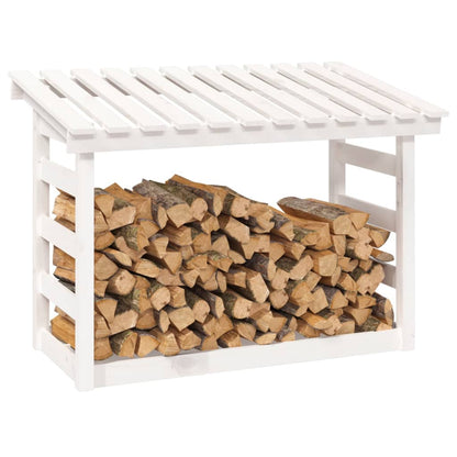 Kaminholzregal Weiß 108x64,5x78 cm Massivholz Kiefer - Pazzar.ch