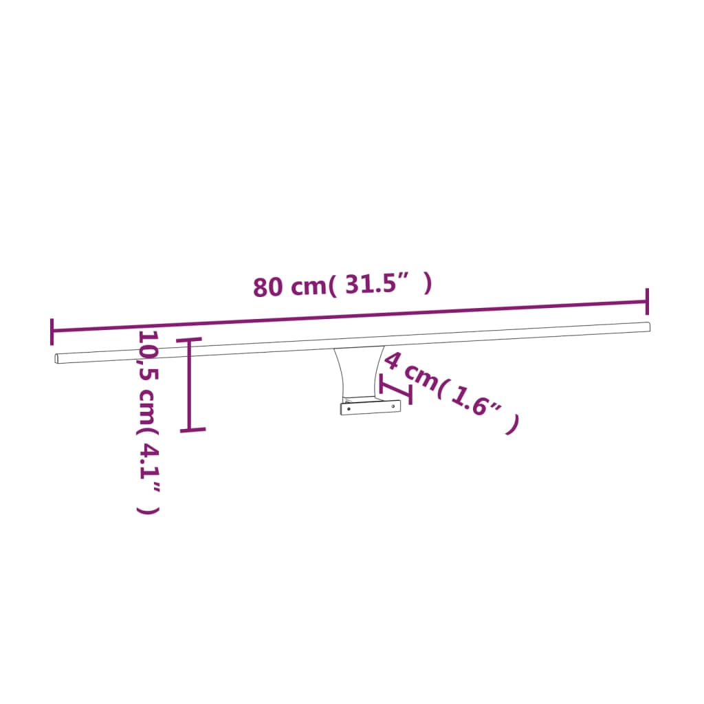 LED-Spiegelleuchte 7,5 W Warmweiß 80 cm 3000 K - Pazzar.ch