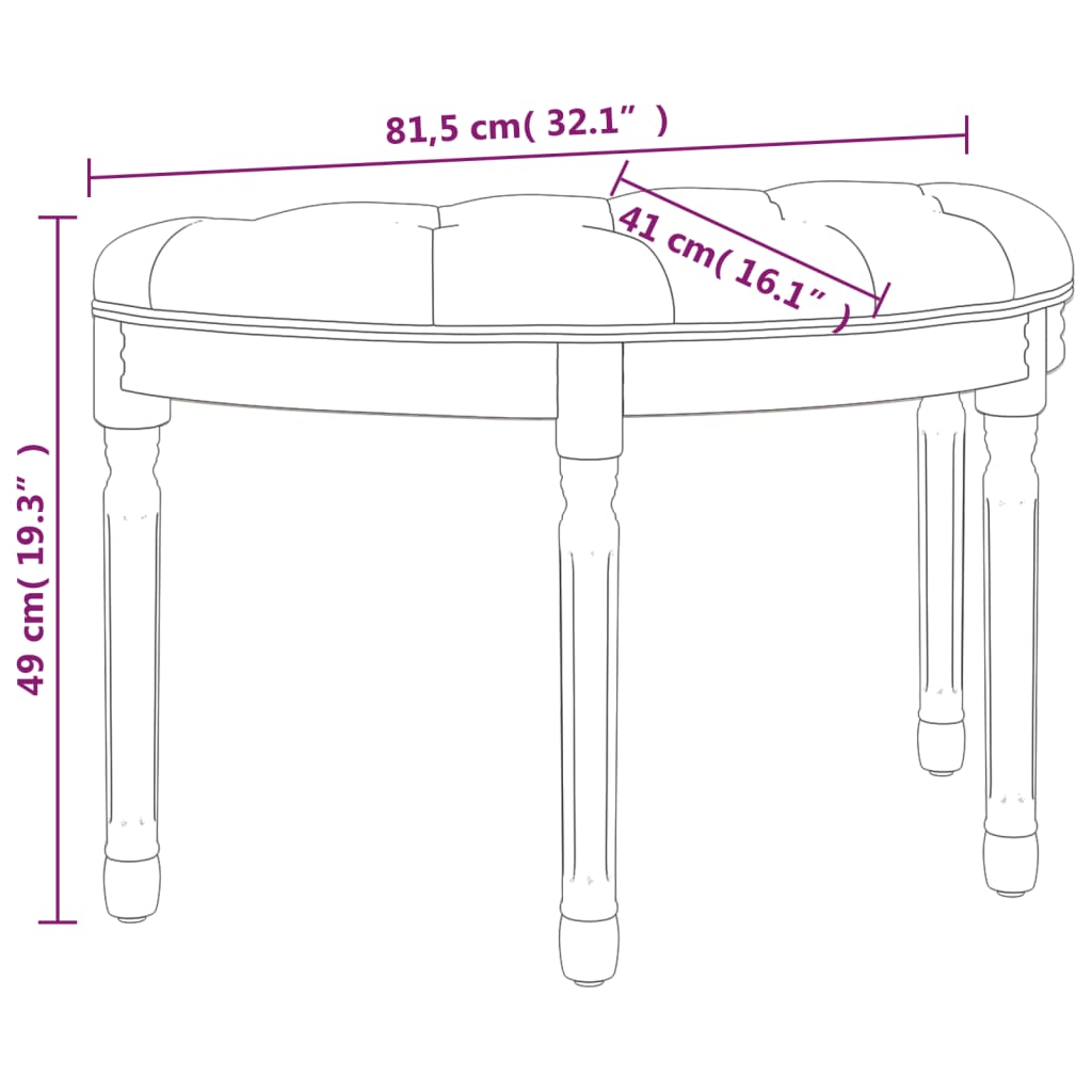 Sitzbank Dunkelgrau 81,5x41x49 cm Stoff - Pazzar.ch