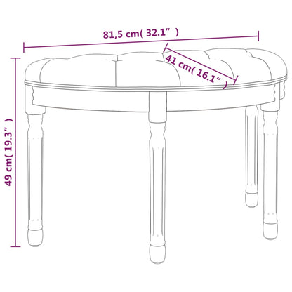 Sitzbank Dunkelgrau 81,5x41x49 cm Stoff - Pazzar.ch