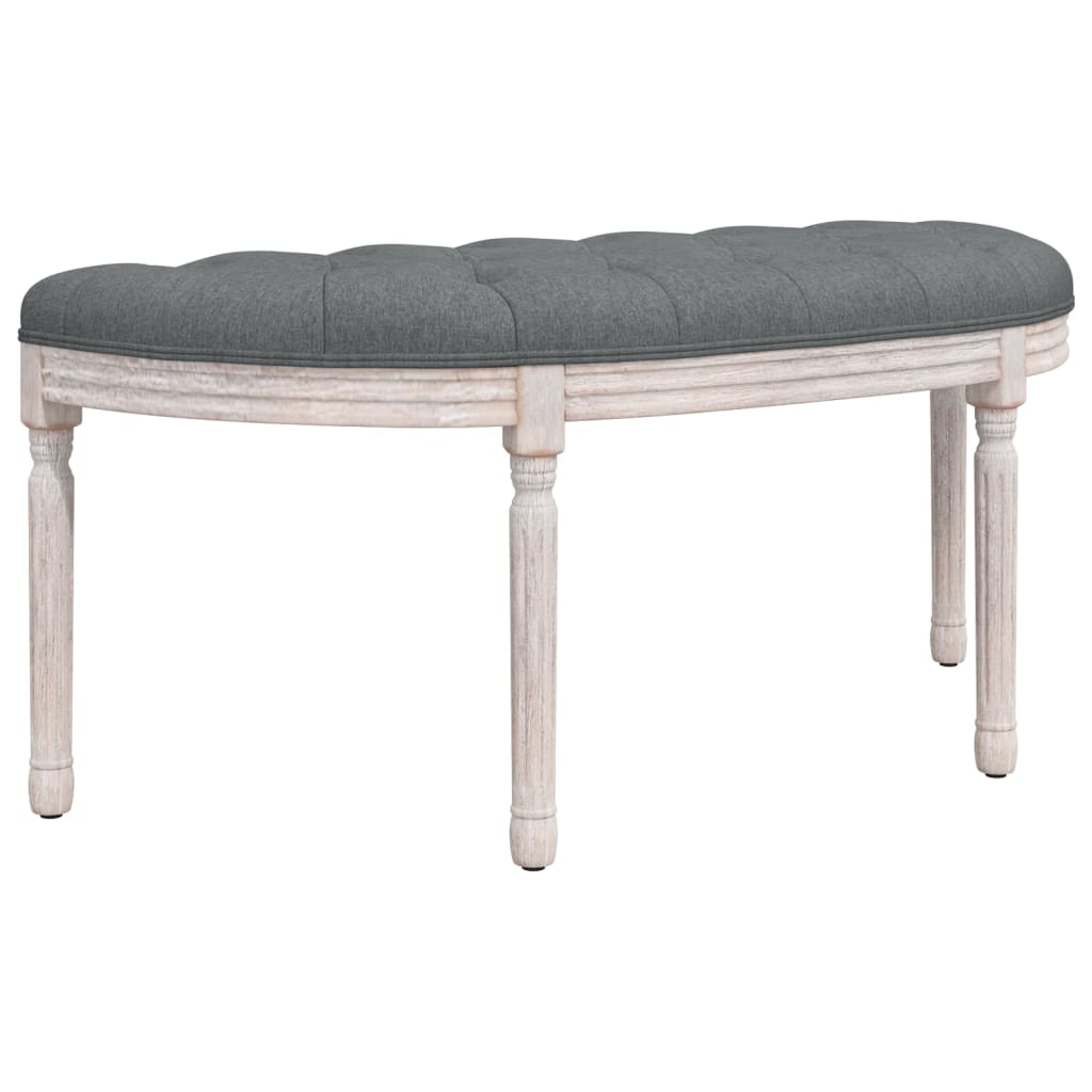 Sitzbank Dunkelgrau 110,5x45x49 cm Stoff - Pazzar.ch