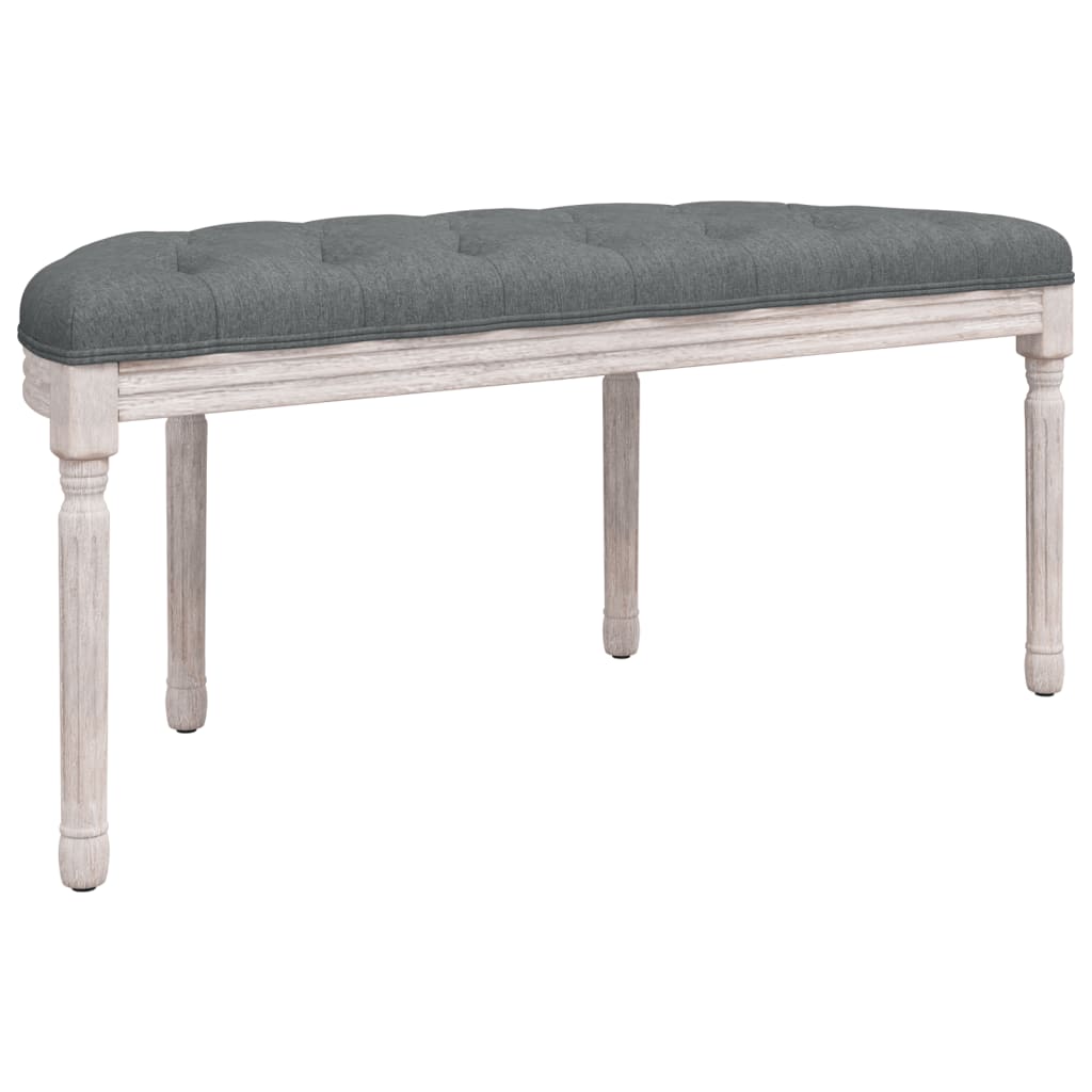 Sitzbank Dunkelgrau 110,5x45x49 cm Stoff - Pazzar.ch