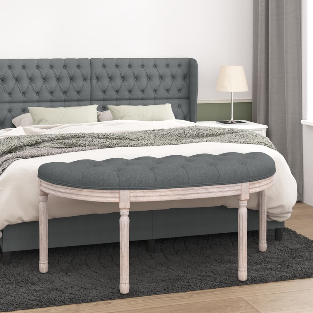 Sitzbank Dunkelgrau 110,5x45x49 cm Stoff - Pazzar.ch