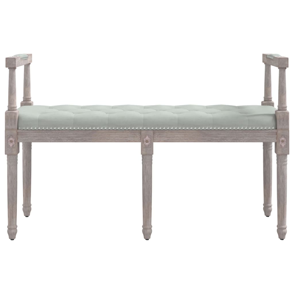 Sitzbank Hellgrau 110x40x70 cm Samt