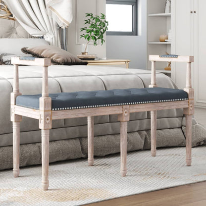 Sitzbank Dunkelgrau 110x40x70 cm Samt - Pazzar.ch