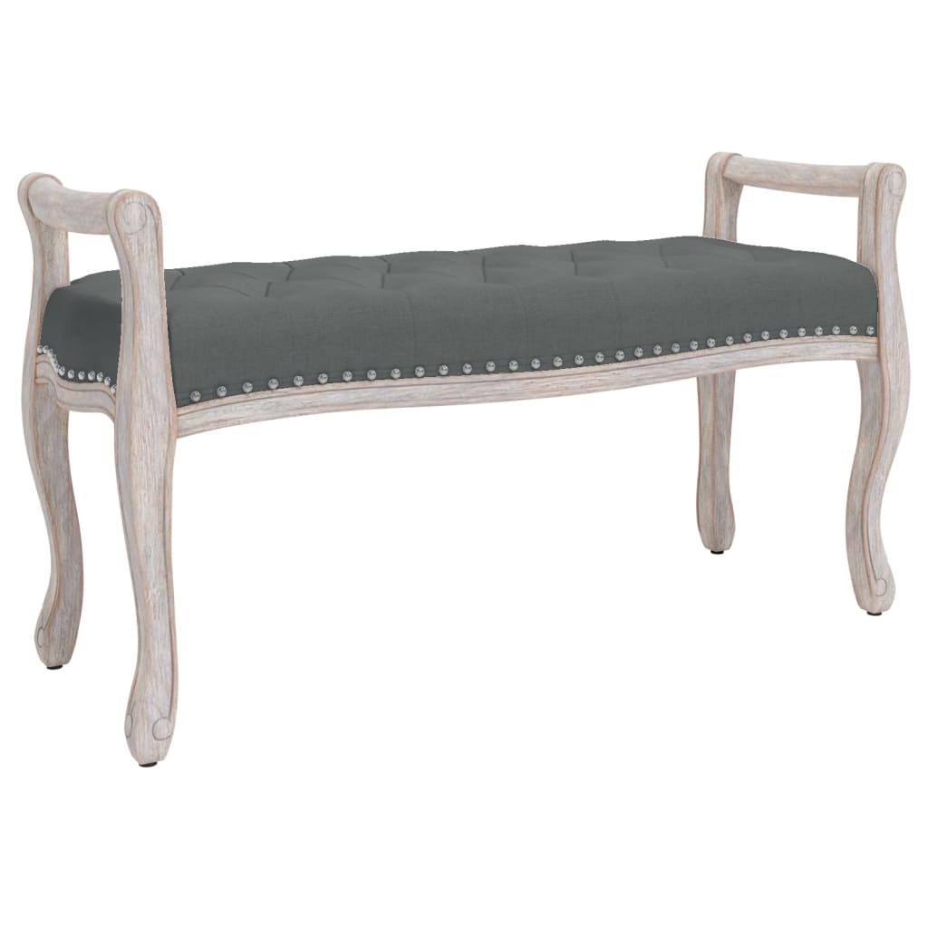 Sitzbank Dunkelgrau 110x45x60 cm Stoff - Pazzar.ch