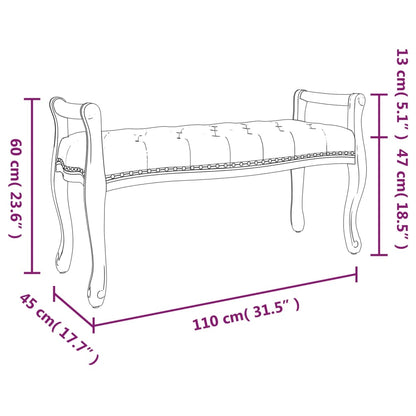 Sitzbank Dunkelgrau 110x45x60 cm Stoff - Pazzar.ch