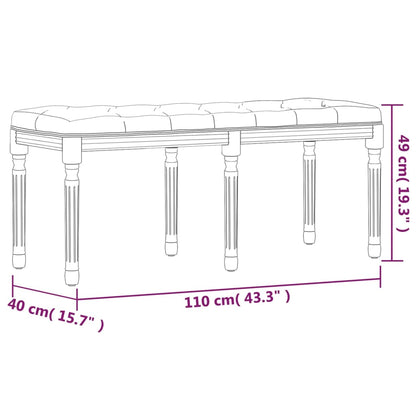 Sitzbank Hellgrau 110x40x49 cm Samt - Pazzar.ch