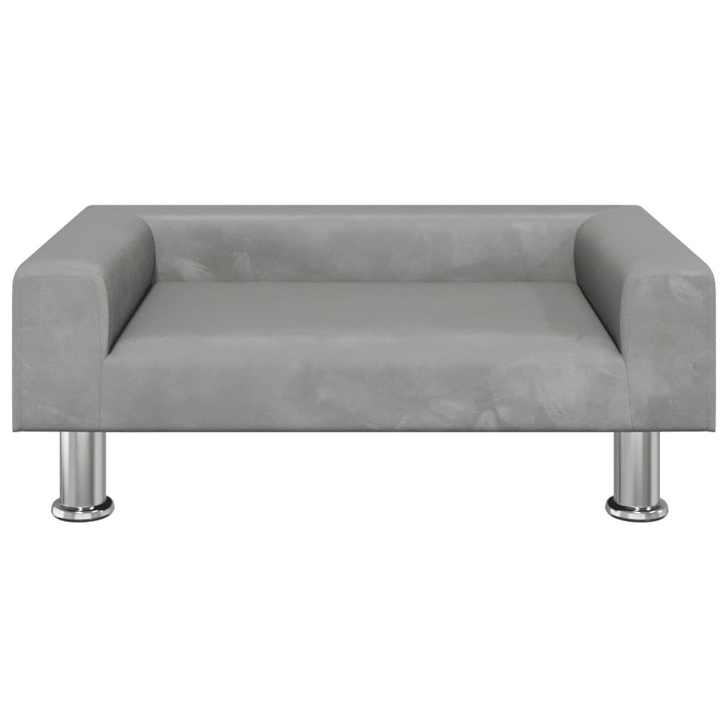 Hundebett Hellgrau 70x45x26,5 cm Samt - Pazzar.ch