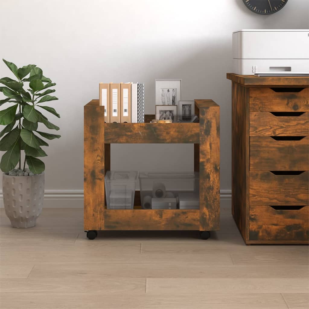 Bürowagen Räuchereiche 60x45x60 cm Holzwerkstoff - Pazzar.ch