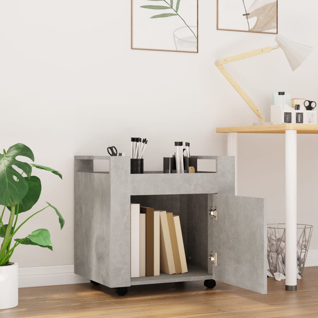 Bürowagen Betongrau 60x45x60 cm Holzwerkstoff - Pazzar.ch