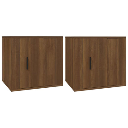Nachttische 2 Stk. Braun Eichen-Optik 50x39x47 cm - Pazzar.ch