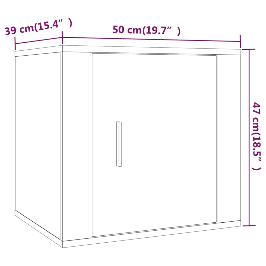 Nachttische 2 Stk. Braun Eichen-Optik 50x39x47 cm - Pazzar.ch