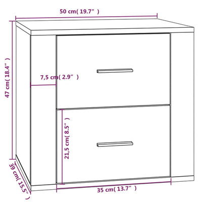 Nachttisch Braun Eichen-Optik 50x39x47 cm - Pazzar.ch