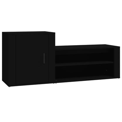 Schuhschrank Schwarz 130x35x54 cm Holzwerkstoff - Pazzar.ch