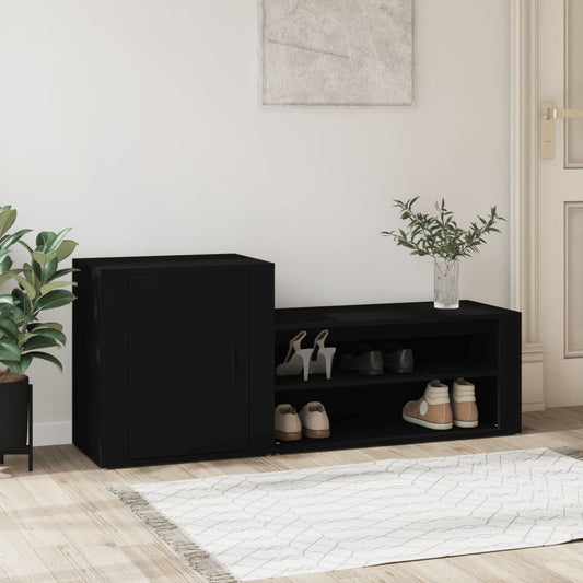 Schuhschrank Schwarz 130x35x54 cm Holzwerkstoff - Pazzar.ch