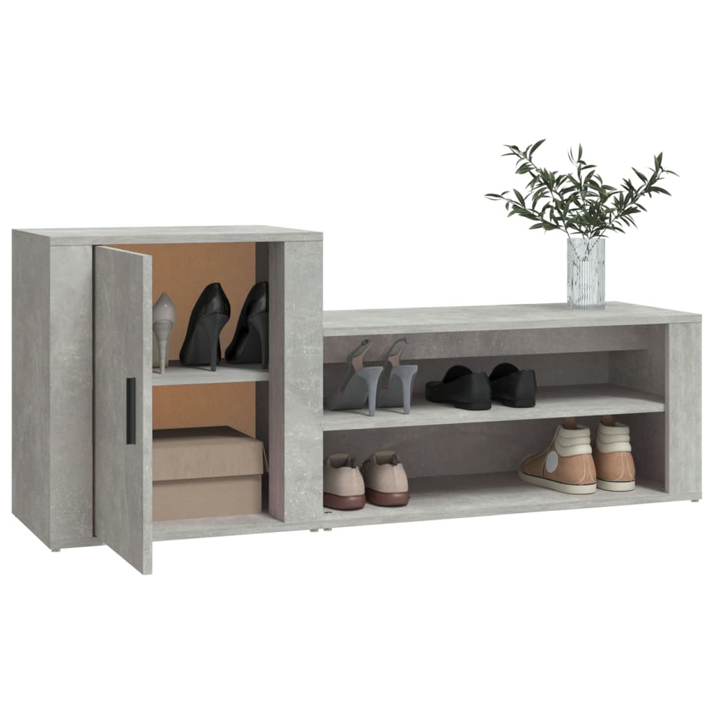 Schuhschrank Betongrau 130x35x54 cm Holzwerkstoff - Pazzar.ch