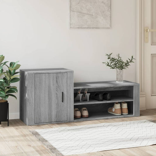 Schuhschrank Grau Sonoma 130x35x54 cm Holzwerkstoff - Pazzar.ch