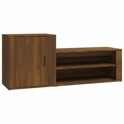 Schuhschrank Braun Eichen-Optik 130x35x54 cm Holzwerkstoff - Pazzar.ch