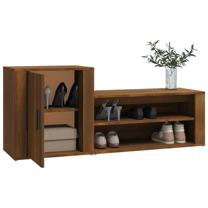Schuhschrank Braun Eichen-Optik 130x35x54 cm Holzwerkstoff - Pazzar.ch