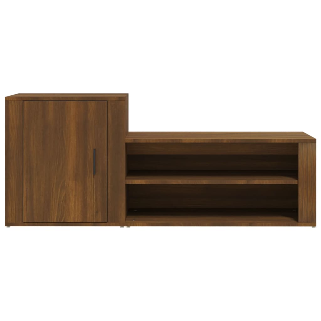 Schuhschrank Braun Eichen-Optik 130x35x54 cm Holzwerkstoff - Pazzar.ch