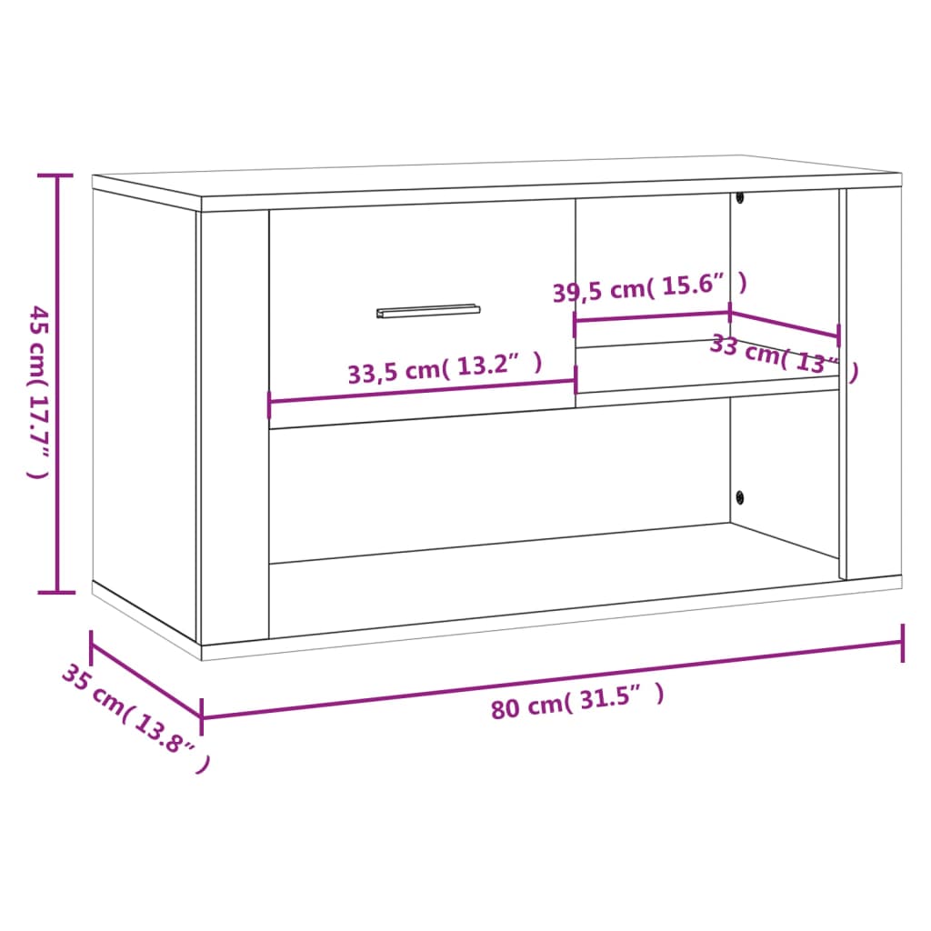 Schuhschrank Weiß 80x35x45 cm Holzwerkstoff - Pazzar.ch