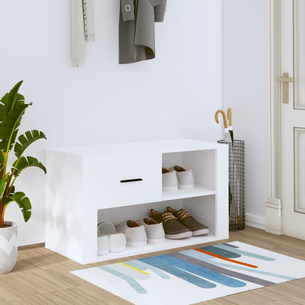 Schuhschrank Weiß 80x35x45 cm Holzwerkstoff - Pazzar.ch