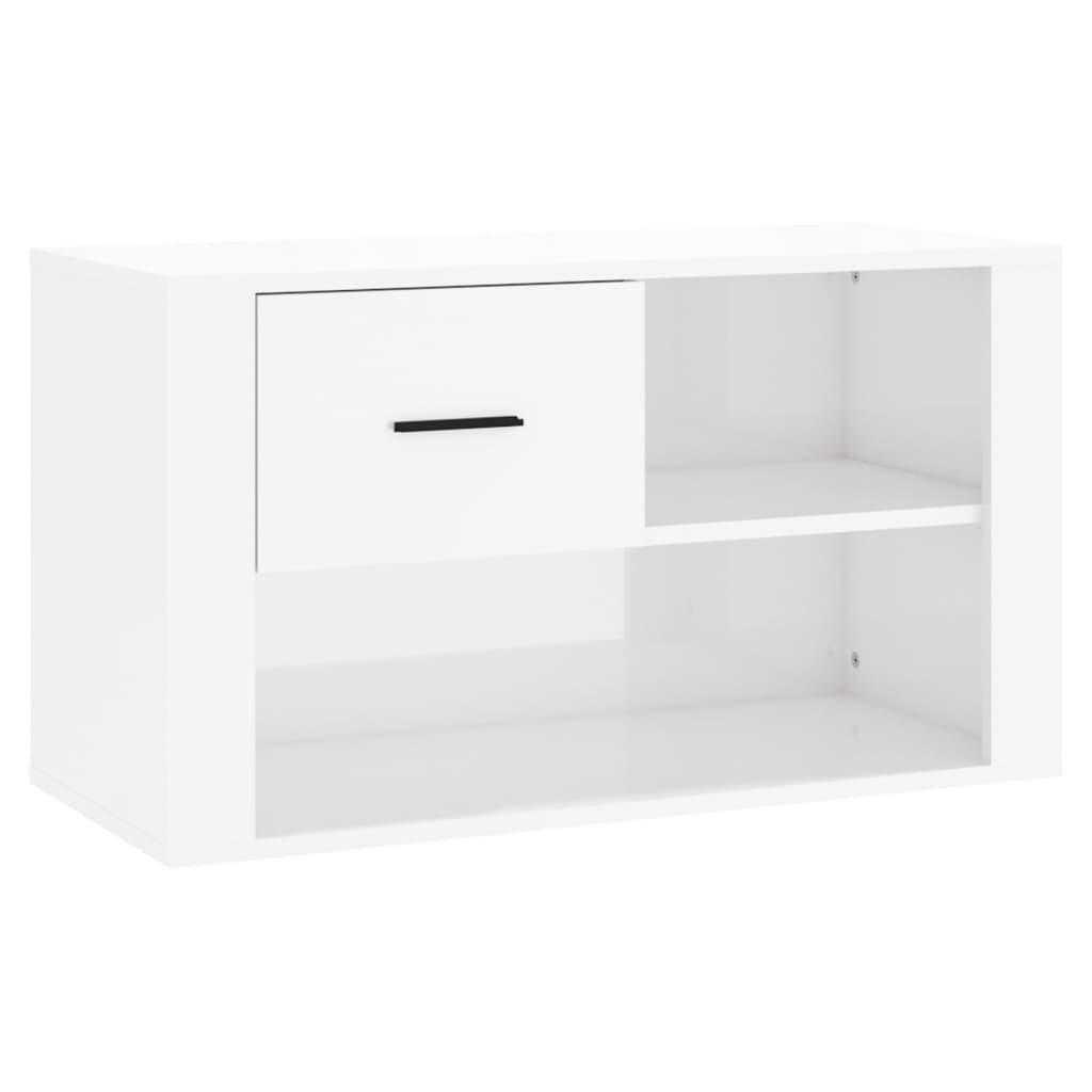 Schuhschrank Hochglanz-Weiß 80x35x45 cm Holzwerkstoff - Pazzar.ch